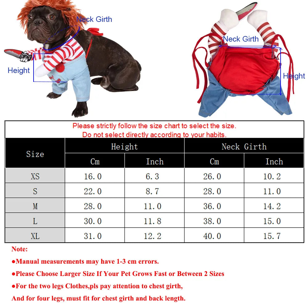 Chucky Halloween Costume for Cats & Small Dogs